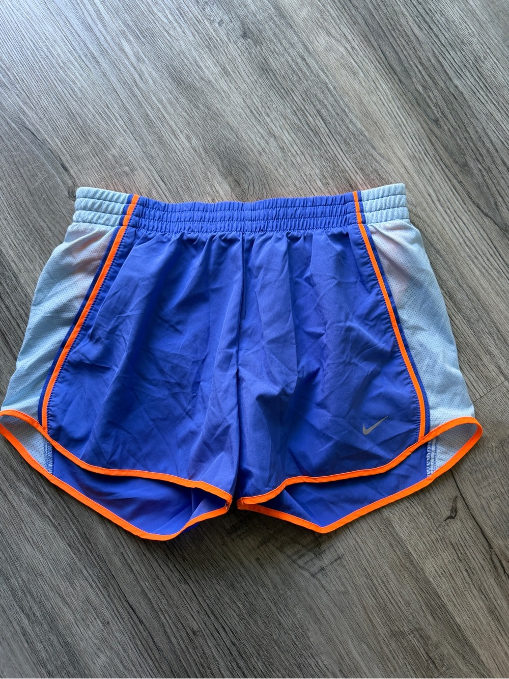 Nike Women's Bright Blue Athletic Shorts with Orange Piping